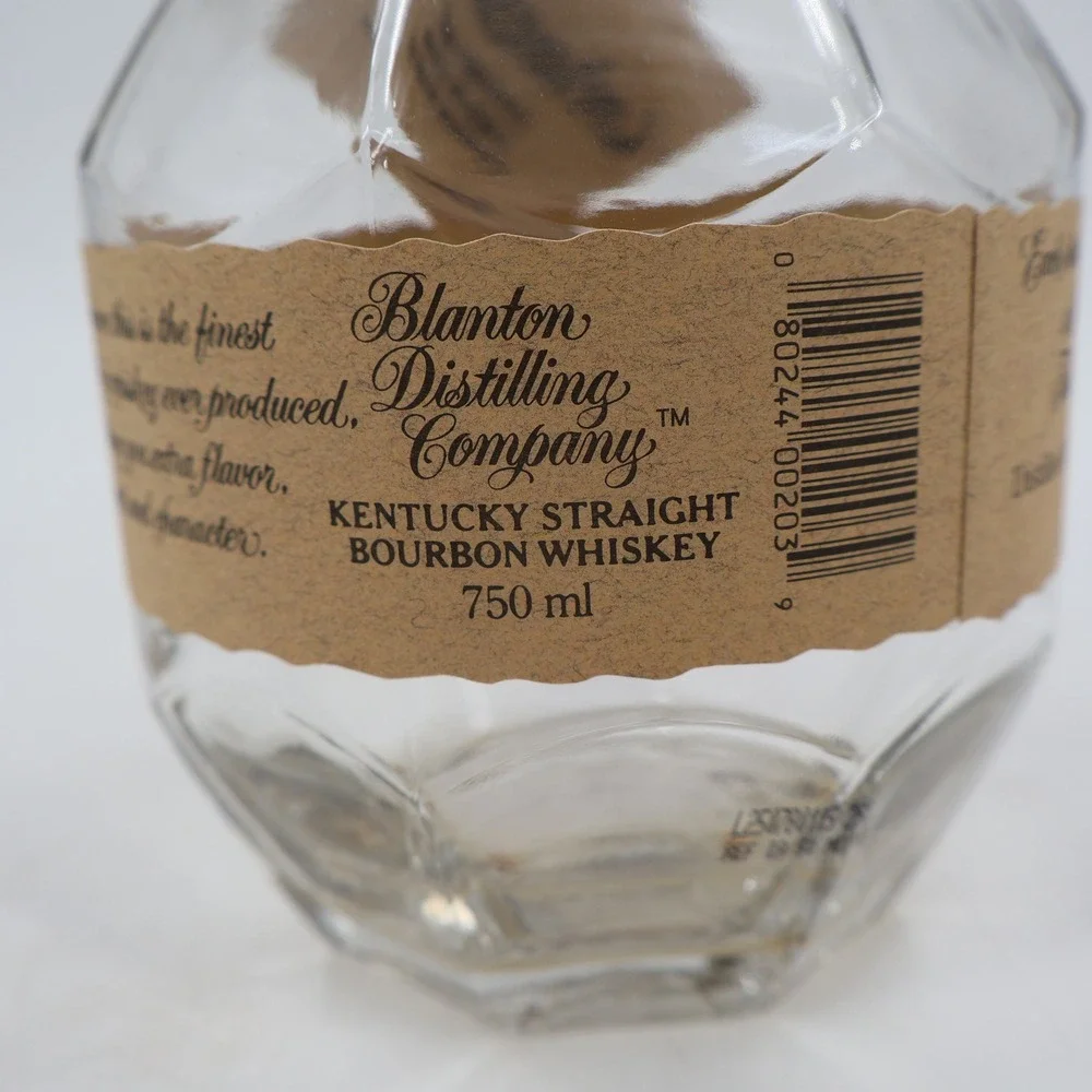 Blanton's Empty Bourbon Bottle 750ml Clear Faceted Glass Rick 107 Barrel 595